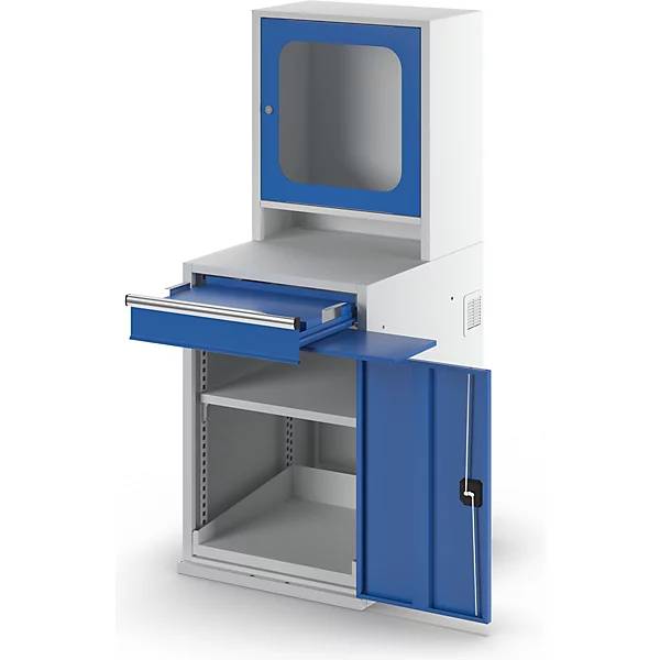 PC-Schrank HxBxT 1600 x 600 x 695 mm 1 Fachboden 1 Auszugboden. TAKKT Industrial & Packaging GmbH 70629149-0