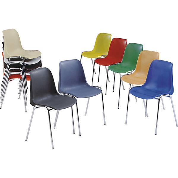 Kunststoff-Schalenstuhl EUROPA ohne Polster Sitzschale leuchtblau VE 2 Stk. SCHNEEWEISS interior GmbH 76160049-1