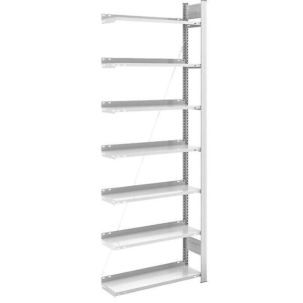 Akten-Steckregal RAL 7035 Regalhöhe 2350 mm einseitig Anbauregal BxT 750 x 300 mm. Jul. vom Hofe GmbH & CO.