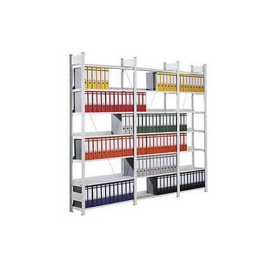 Akten-Steckregal RAL 7035 Regalhöhe 2350 mm einseitig Anbauregal BxT 750 x 300 mm. Jul. vom Hofe GmbH & CO.-1