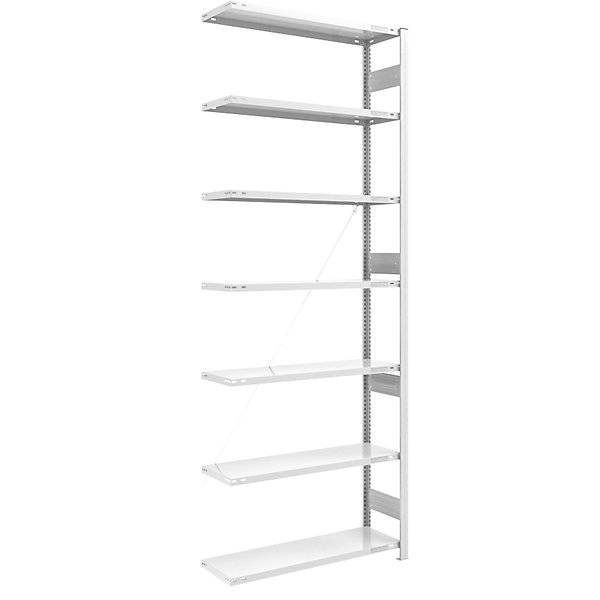 Schwerlast-Steckregal einseitig HxBxT 3000 x 1000 x 400 mm grau Anbauregal. TAKKT Industrial & Packaging GmbH