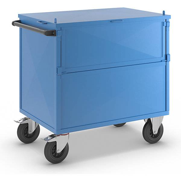 Kastenwagen Wände aus Stahlblech mit Deckel LxB 1050 x 700 mm. TAKKT Industrial & Packaging GmbH 72434449-0