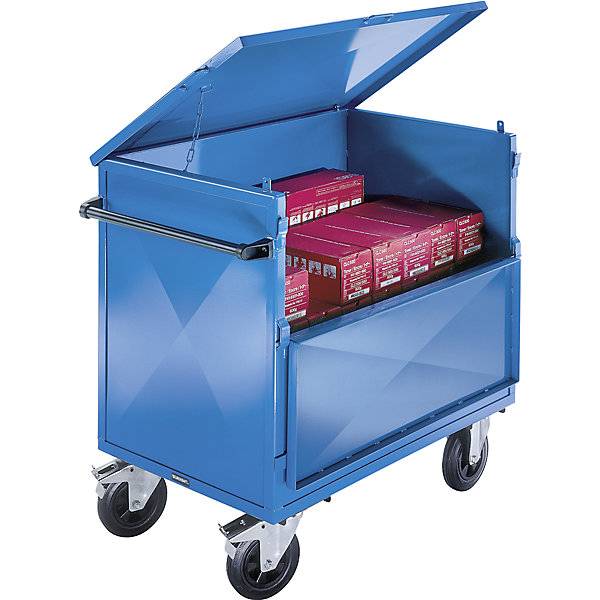 Kastenwagen Wände aus Stahlblech mit Deckel LxB 1050 x 700 mm. TAKKT Industrial & Packaging GmbH 72434449-1