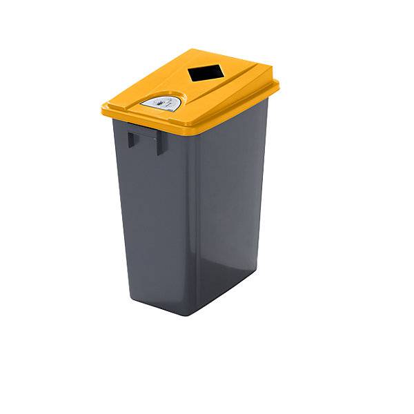 Robuster Wertstoffsammler mit flachem Deckel Volumen 60 l Einwurf eckig. Probbax S.A.R.L. 72771449