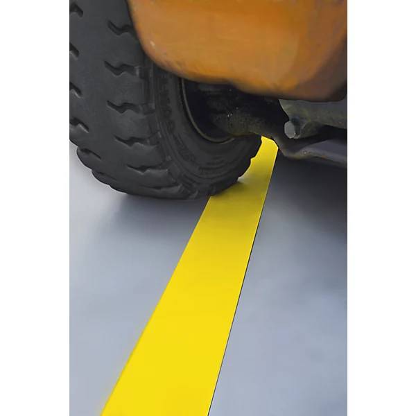 Bodenmarkierungsband aus Flachstahl Breite 75 mm Rollenlänge 15 m gelb. Moravia Wiesbaden| Gesellschaft-1