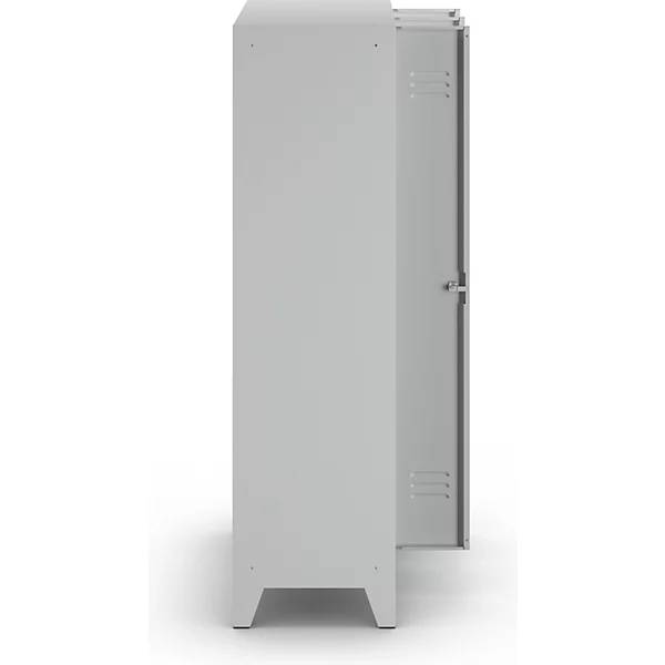 Spind Berlin 2 3 Abteile lichtgrau Breite 900 mm flache Dachform. Wolf 89361749-4