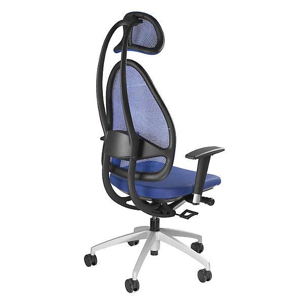 Design-Bürostuhl Netzrückenlehne royalblau mit Kopfstütze. Topstar GmbH 91845549-2