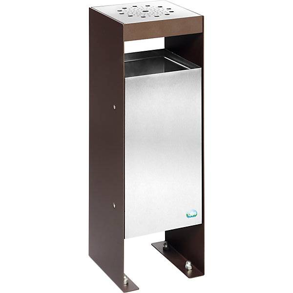 Abfallsammler/Ascher mit Lochblechabdeckung ohne Dach dunkelbraun. VAR GmbH 54560949