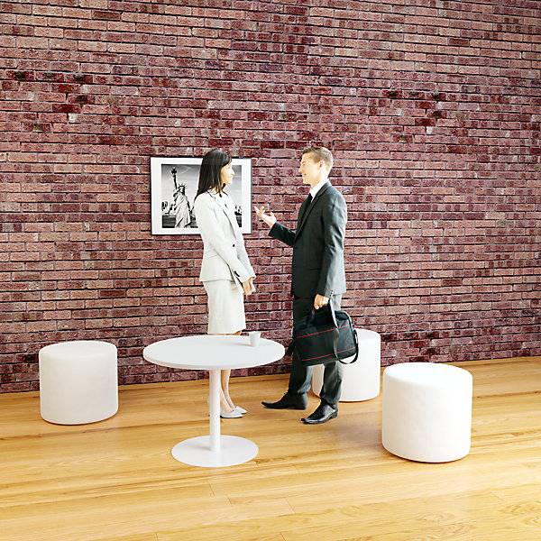 Lounge-Tisch rund Ø 600 mm weiß. PAPERFLOW S.A.S | | LE HUB BATEMENT 5 1ER ETAGE 54627249-1
