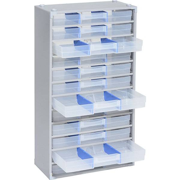 Metall-Kleinteilemagazin HxBxT 565 x 300 x 140 mm 12 Schubladen 24 Trennstege. TAKKT Industrial & Packaging-2