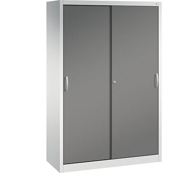 ACURADO Schiebetürenschrank 4 Fachböden HxBxT 1950 x 1200 x 500 mm lichtgrau / vulkangrau. C+P Moebelsysteme |