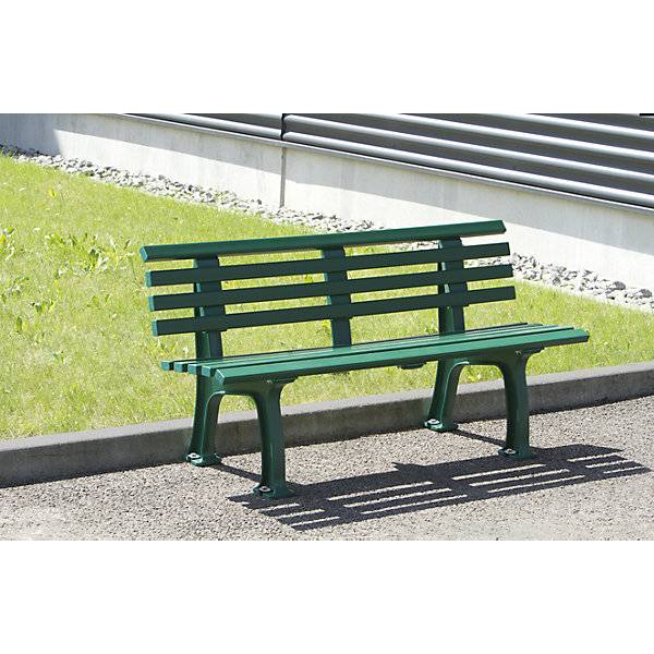 Parkbank aus Kunststoff mit 9 Leisten Breite 1500 mm moosgrün. Blome-Tillmann GmbH | Industriegebiet-3