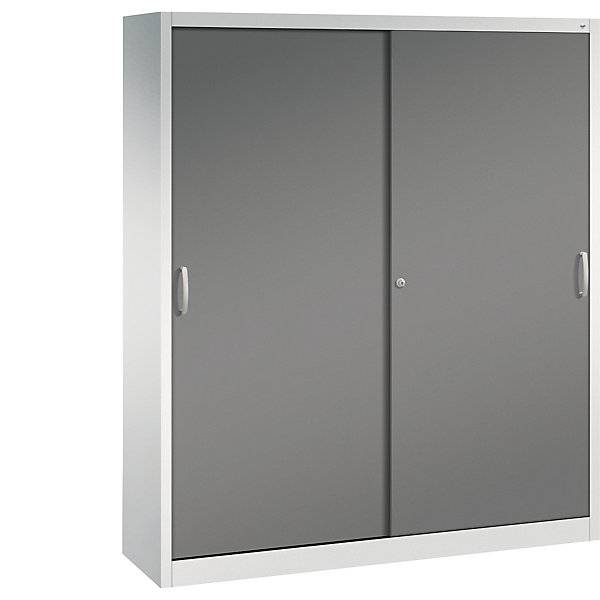 ACURADO Schiebetürenschrank 8 Fachböden HxBxT 1950 x 1600 x 400 mm lichtgrau / vulkangrau. C+P Moebelsysteme |