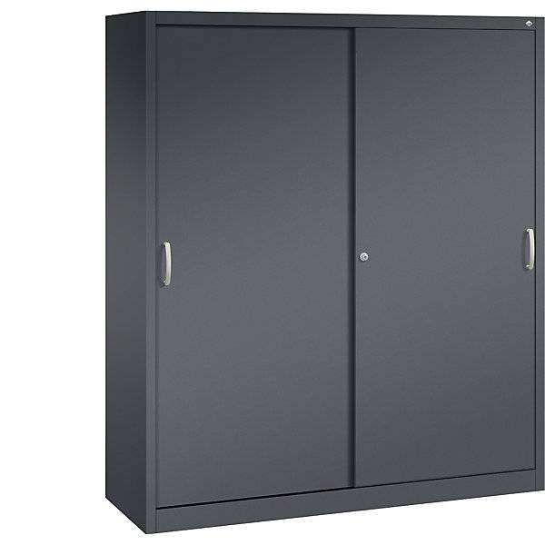 ACURADO Schiebetürenschrank 8 Fachböden HxBxT 1950 x 1600 x 500 mm schwarzgrau. C+P Moebelsysteme | GmbH & CO.