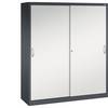 ACURADO Schiebetürenschrank 8 Fachböden HxBxT 1950 x 1600 x 500 mm schwarzgrau / lichtgrau. C+P 54594949
