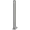 Edelstahl-Sperrpfosten mit Spitzkopf zum Aufdübeln Ø 76 mm klappbar Profilzylinder. Urbanus GmbH 54849449