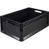 Euronormbehälter Seiten und Boden geschlossen Außen-LxB 600 x 400 mm Volumen 46 l schwarz. Alpha Paletten &