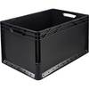 Euronormbehälter Seiten und Boden geschlossen Außen-LxB 600 x 400 mm Volumen 62 l schwarz. Alpha Paletten &