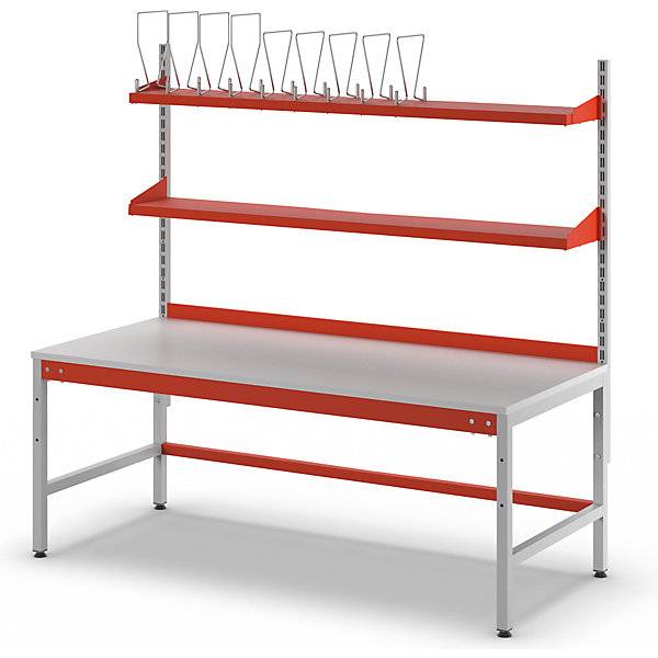 Packtisch komplett PROFI mit Karton-Magazinboard und Ablageboard HxBxT 780 x 2000 x 900 mm. Aldipro-Systems-3