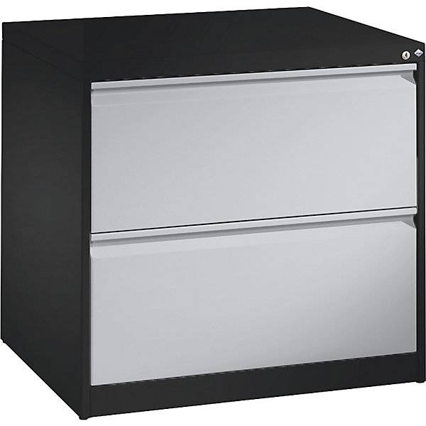 Hängeregistraturschrank ACURADO 2-bahnig 2 Schübe schwarzgrau / weißaluminium. C+P 54569649