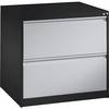 Hängeregistraturschrank ACURADO 2-bahnig 2 Schübe schwarzgrau / weißaluminium. C+P 54569649