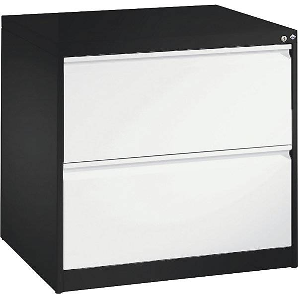 Hängeregistraturschrank ACURADO 2-bahnig 2 Schübe schwarzgrau / verkehrsweiß. C+P 54569749