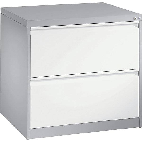 Hängeregistraturschrank ACURADO 2-bahnig 2 Schübe weißaluminium / verkehrsweiß. C+P 54569849