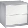 Hängeregistraturschrank ACURADO 2-bahnig 2 Schübe weißaluminium / verkehrsweiß. C+P 54569849