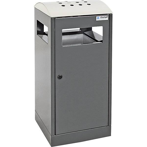 Abfallsammler mit Ascher Volumen 40 l anthrazitgrau. Stumpf Metall GmbH 54802149-0