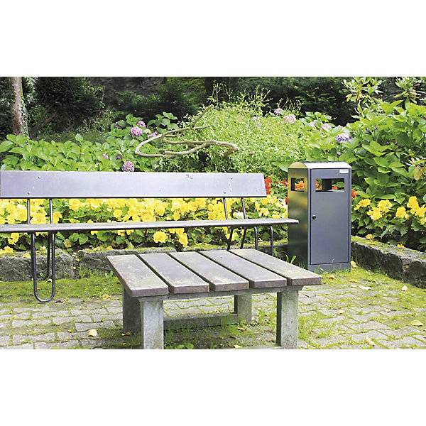 Abfallsammler mit Ascher Volumen 40 l anthrazitgrau. Stumpf Metall GmbH 54802149-1