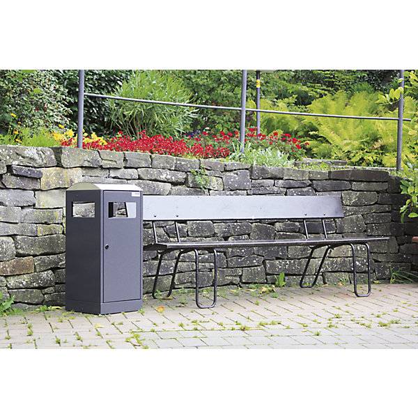 Abfallsammler mit Ascher Volumen 40 l anthrazitgrau. Stumpf Metall GmbH 54802149-2