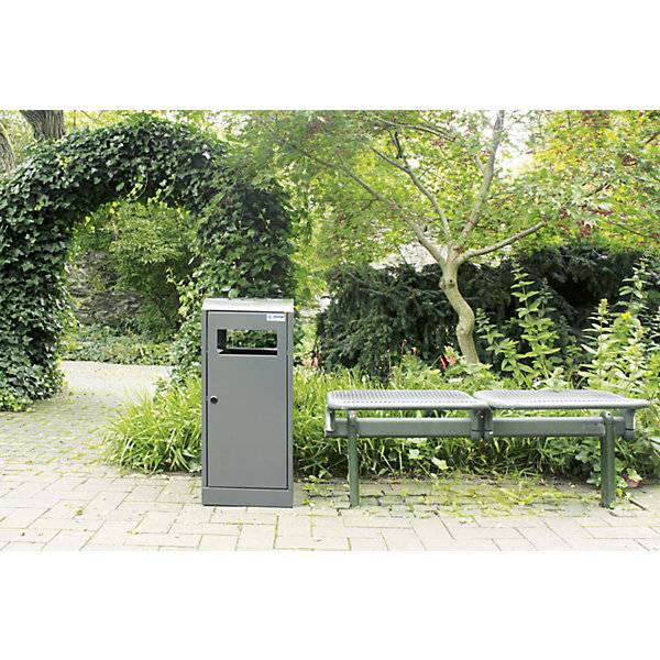 Abfallsammler mit Ascher Volumen 40 l anthrazitgrau. Stumpf Metall GmbH 54802149-3