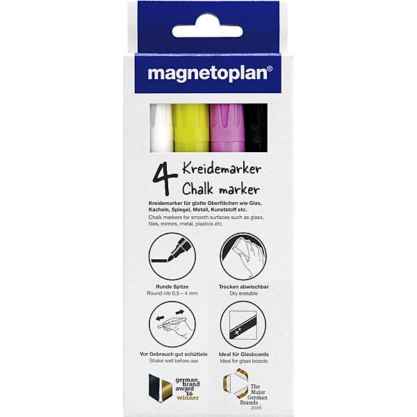 Kreidemarker farbig sortiert schwarz weiß gelb rosa VE 16 Stk. Holtz Office Support GmbH 56356149-3