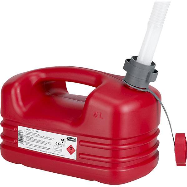 Kunststoff-Kraftstoffkanister flexibler Auslauf Volumen 5 l VE 5 Stk rot. PRESSOL Schmiergeräte GmbH 56136449-0