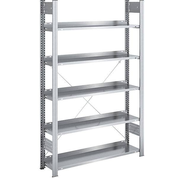 Akten-Steckregal verzinkt Regalhöhe 1750 mm einseitig Grundregal BxT 1000 x 300 mm. Jul. vom Hofe GmbH & CO.-0