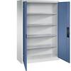 Werkstatt-Schwerlastschrank Breite 1200 mm Tiefe 500 mm Tür fernblau. C+P Moebelsysteme | GmbH & CO. KG