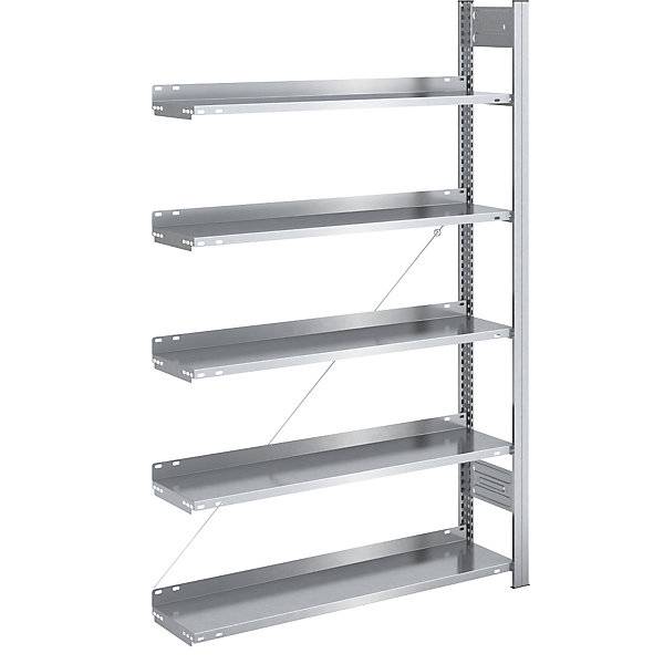 Akten-Steckregal verzinkt Regalhöhe 1750 mm einseitig Anbauregal BxT 1000 x 300 mm. Jul. vom Hofe GmbH & CO.-0