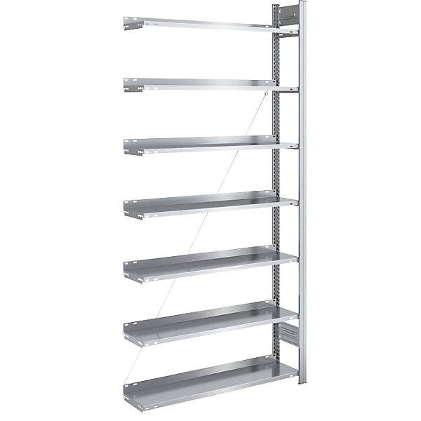 Akten-Steckregal verzinkt Regalhöhe 2350 mm einseitig Anbauregal BxT 1000 x 300 mm. Jul. vom Hofe GmbH & CO.-0