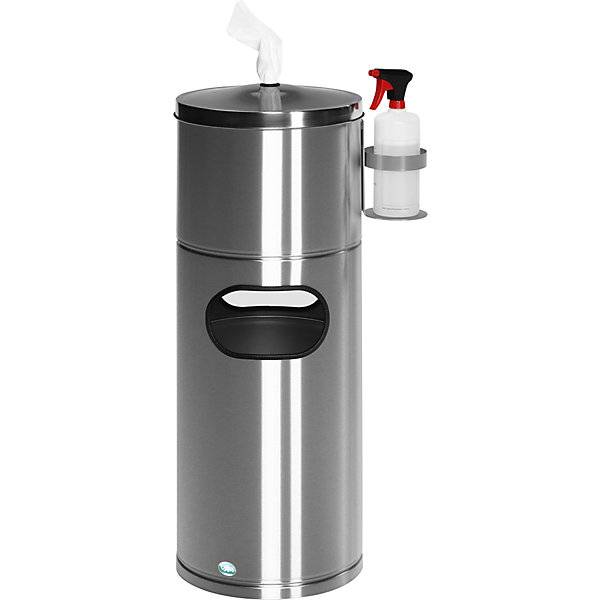 Reinigungsstation mit Papierspender und Flaschenhalter Edelstahl. VAR GmbH 54566149-1