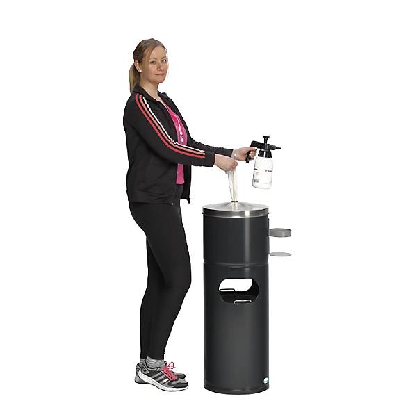 Reinigungsstation mit Papierspender und Flaschenhalter Edelstahl. VAR GmbH 54566149-2