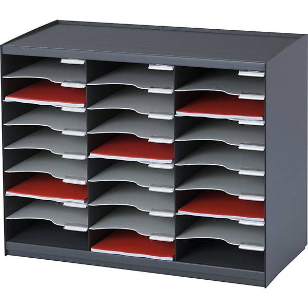 Sortierstation aus Polystyrol 24 Fächer anthrazit. PAPERFLOW S.A.S | | LE HUB BATEMENT 5 1ER ETAGE 56448149-0