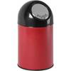 kaiserkraft 977815 Push-Mülleimer, Stahl, Volumen 30 l, rot.
