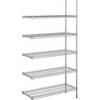 Stahldraht-Gitterregal verchromt Fachlast 150 kg BxT 910 x 460 mm Anbauregal Höhe 1880 mm 5 Fachböden.