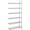 Stahldraht-Gitterregal verchromt Fachlast 150 kg BxT 910 x 360 mm Anbauregal Höhe 2180 mm 6 Fachböden.