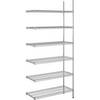 Stahldraht-Gitterregal verchromt Fachlast 150 kg BxT 910 x 460 mm Anbauregal Höhe 2180 mm 6 Fachböden.