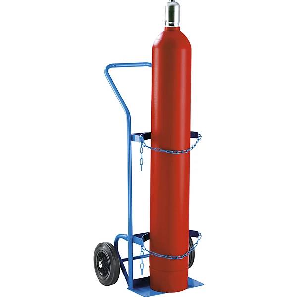 Stahl- und Gasflaschenkarre für 1 Stahlflasche bis Ø 380 mm Vollgummireifen. TAKKT Industrial & Packaging GmbH-1