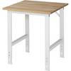 Arbeitstisch höhenverstellbar Gestell 60 x 30 mm Buchenplatte massiv BxT 750 x 800 mm lichtgrau. Rau GmbH