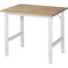 Arbeitstisch höhenverstellbar Gestell 60 x 30 mm Buchenplatte massiv BxT 1000 x 800 mm lichtgrau. Rau GmbH