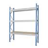 Schwerlast-Großfachregal mit Spanplattenauflagen Rahmenfarbe blau HxBxT 2496 x 2410 x 600 mm Grundregal. MAN