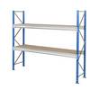 Schwerlast-Großfachregal mit Spanplattenauflagen Rahmenfarbe blau HxBxT 1996 x 2410 x 800 mm Grundregal. MAN